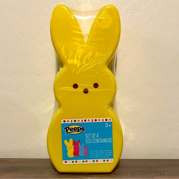 PEEPS Easter Bunny Egg Storage Containers Yellow Set of 4 - Picture 1 of 8